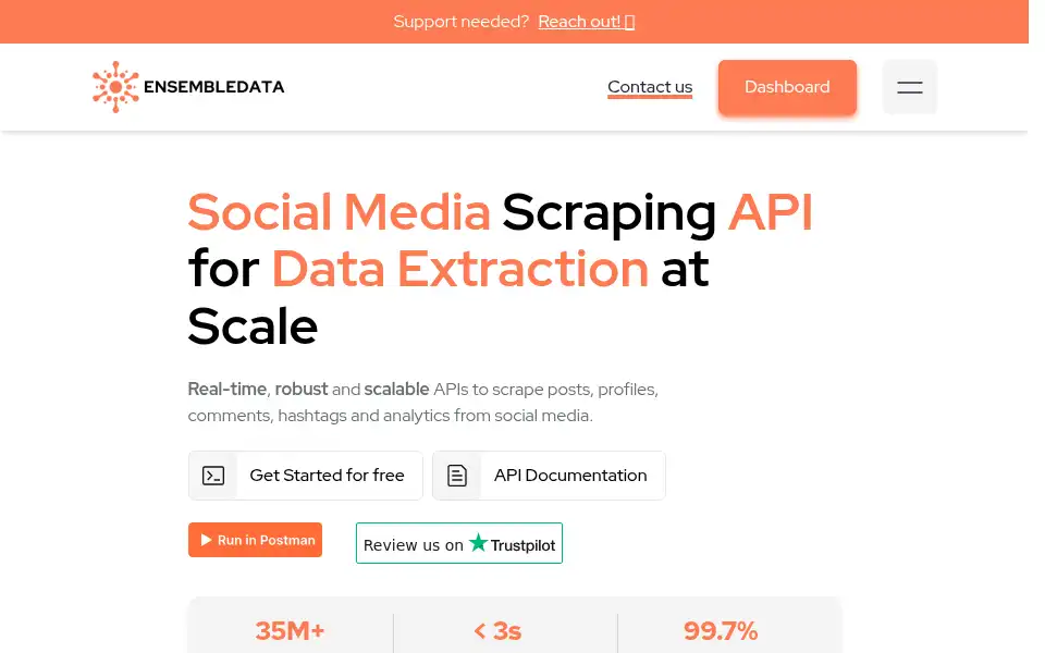 Screenshot of ensembledata.com
