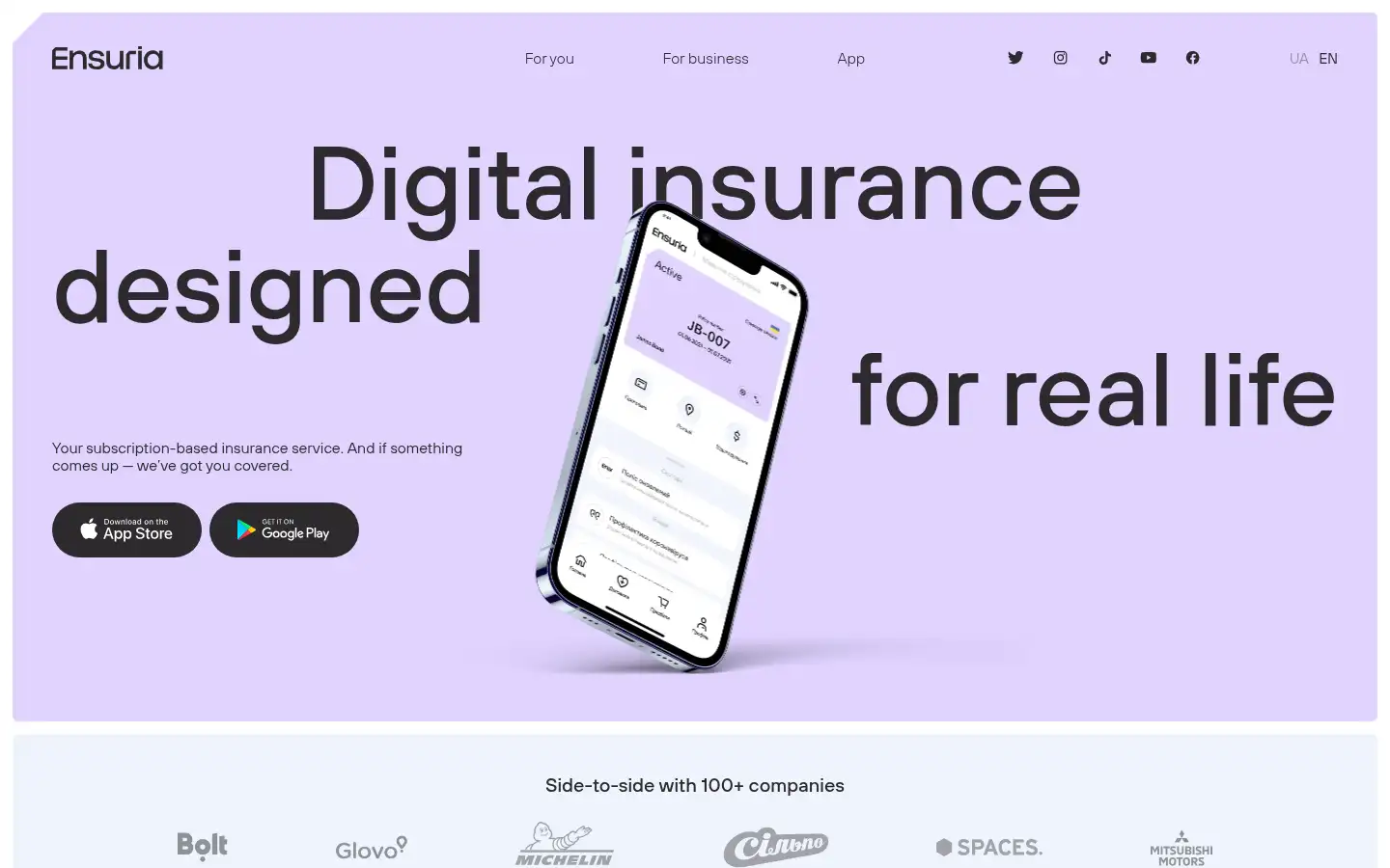 Screenshot of ensuria.com