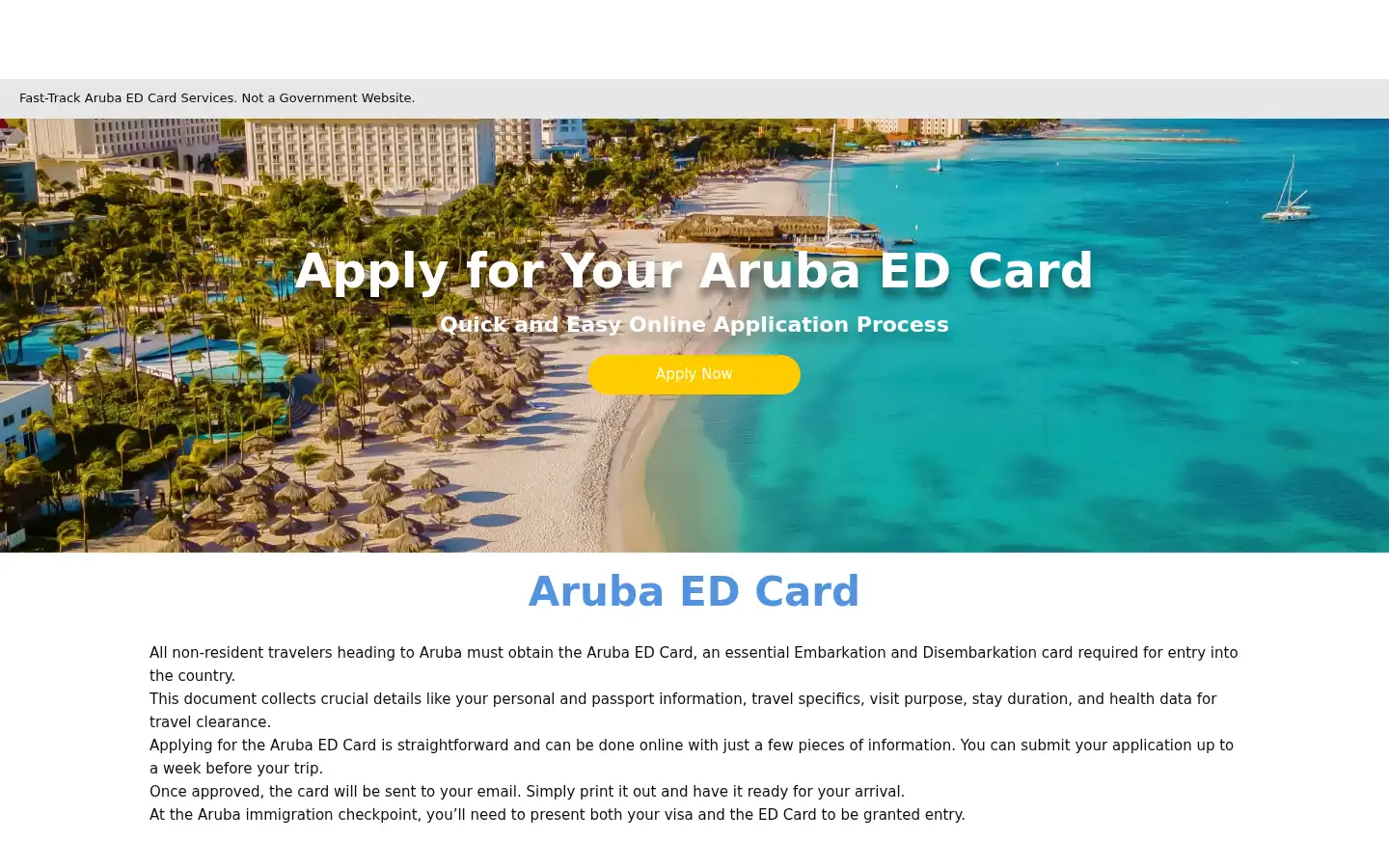 Screenshot of enteraruba.com