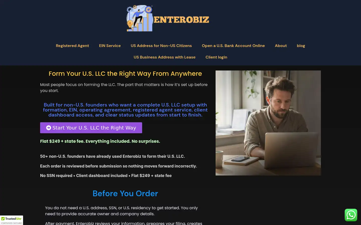 Screenshot of enterobiz.com