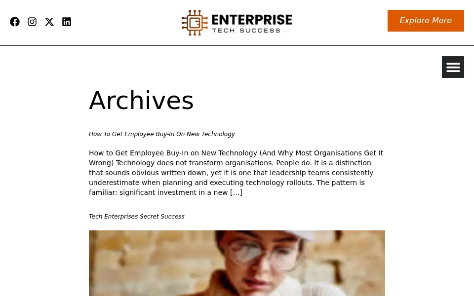 Screenshot of enterprisetechsuccess.com
