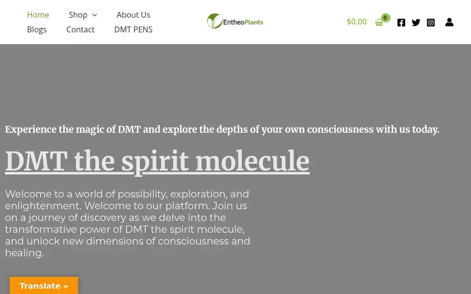 Screenshot of entheoplants.com