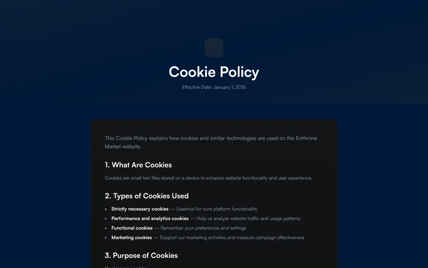Screenshot of enthronemarket.com