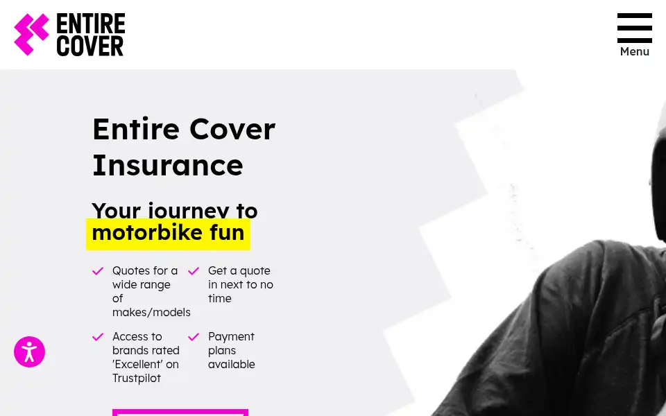Screenshot of entirecoverinsurance.co.uk