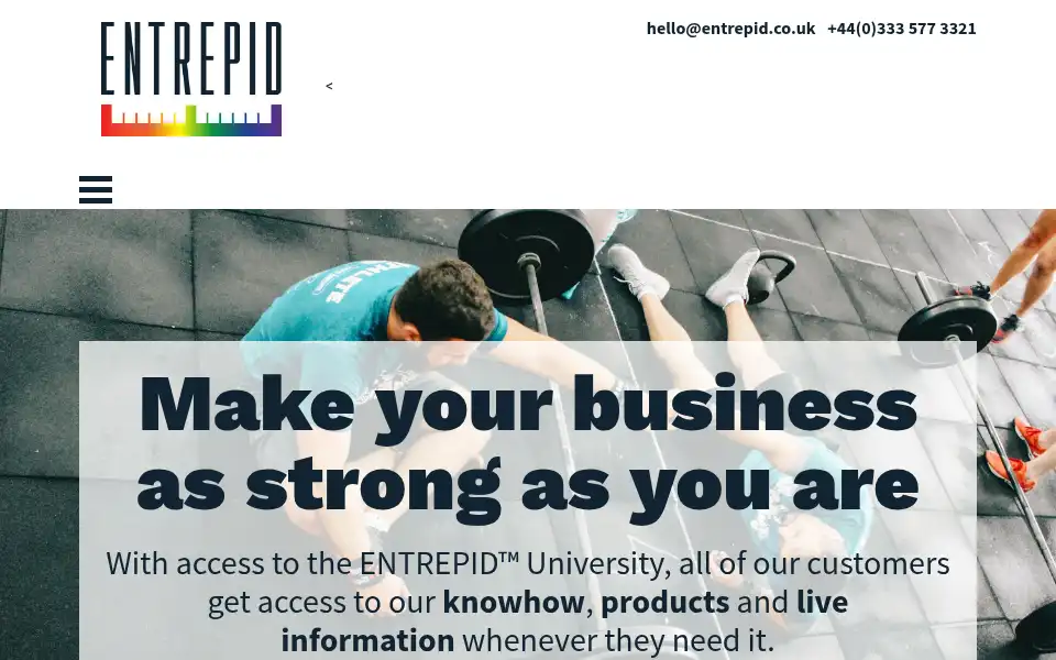 Screenshot of entrepid.co.uk