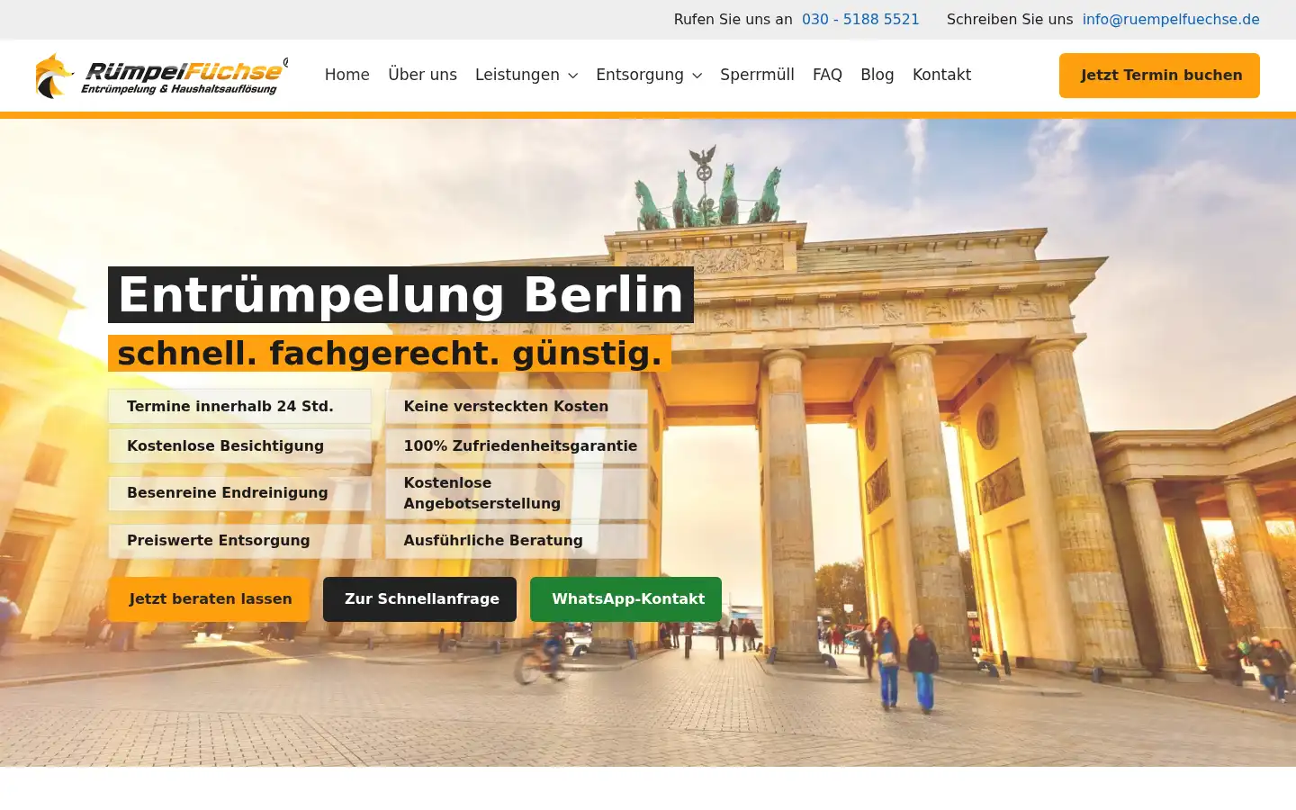 Screenshot of entruempelung-berlin.de