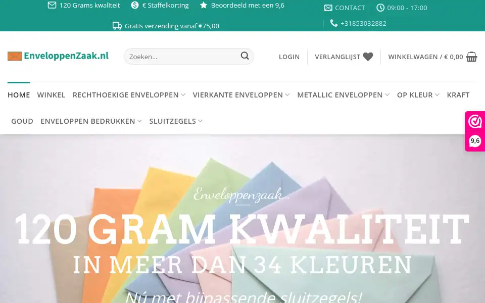 Screenshot of enveloppenzaak.nl