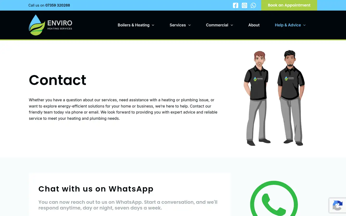 Screenshot of enviroheatingservices.co.uk