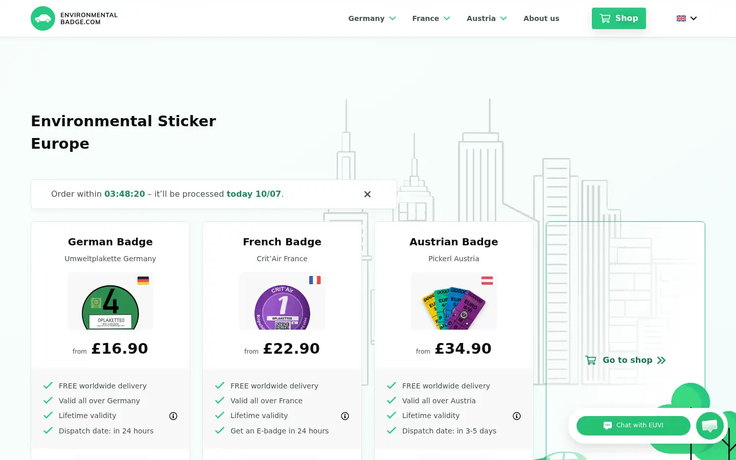 Screenshot of environmentalbadge.com