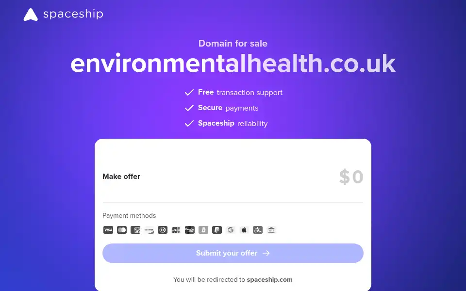 Screenshot of environmentalhealth.co.uk