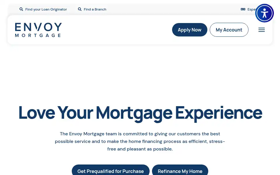 Screenshot of envoymortgage.com