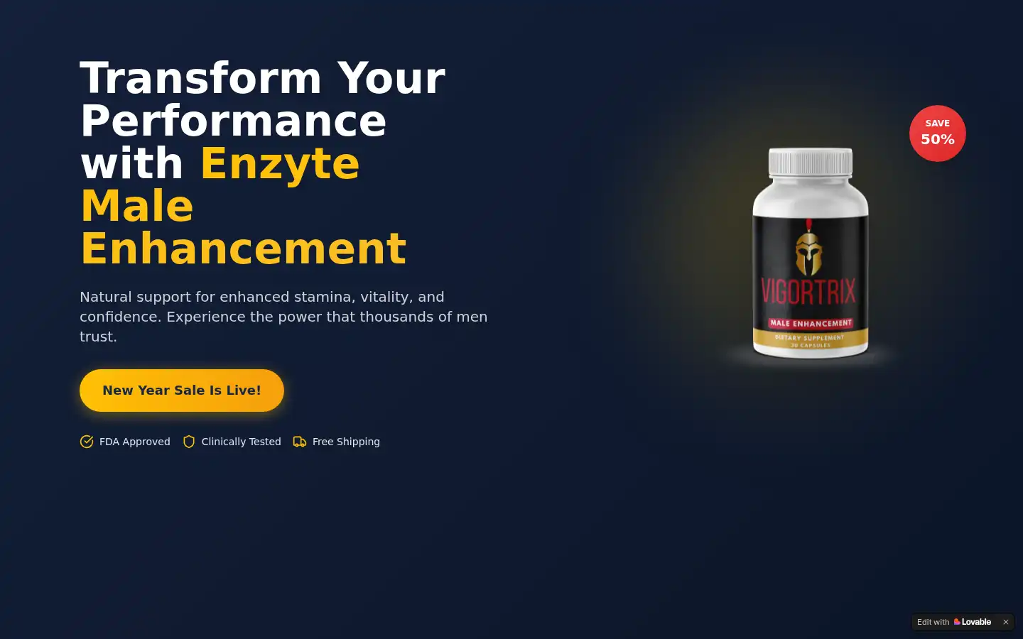 Screenshot of enzytemaleenhancement.lovable.app