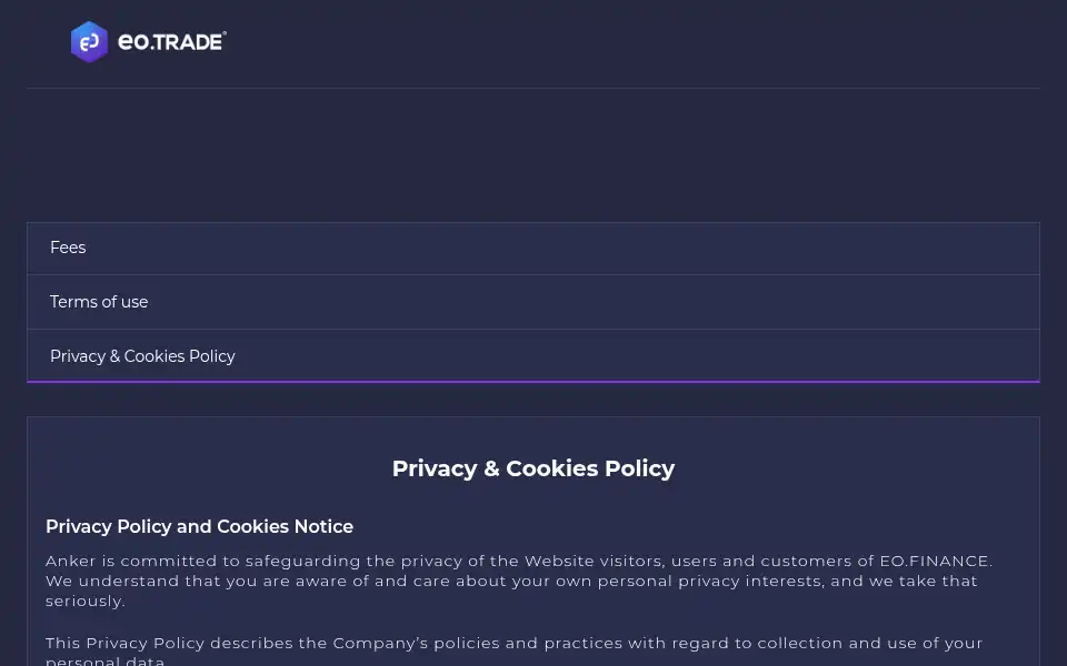 Screenshot of eo.trade