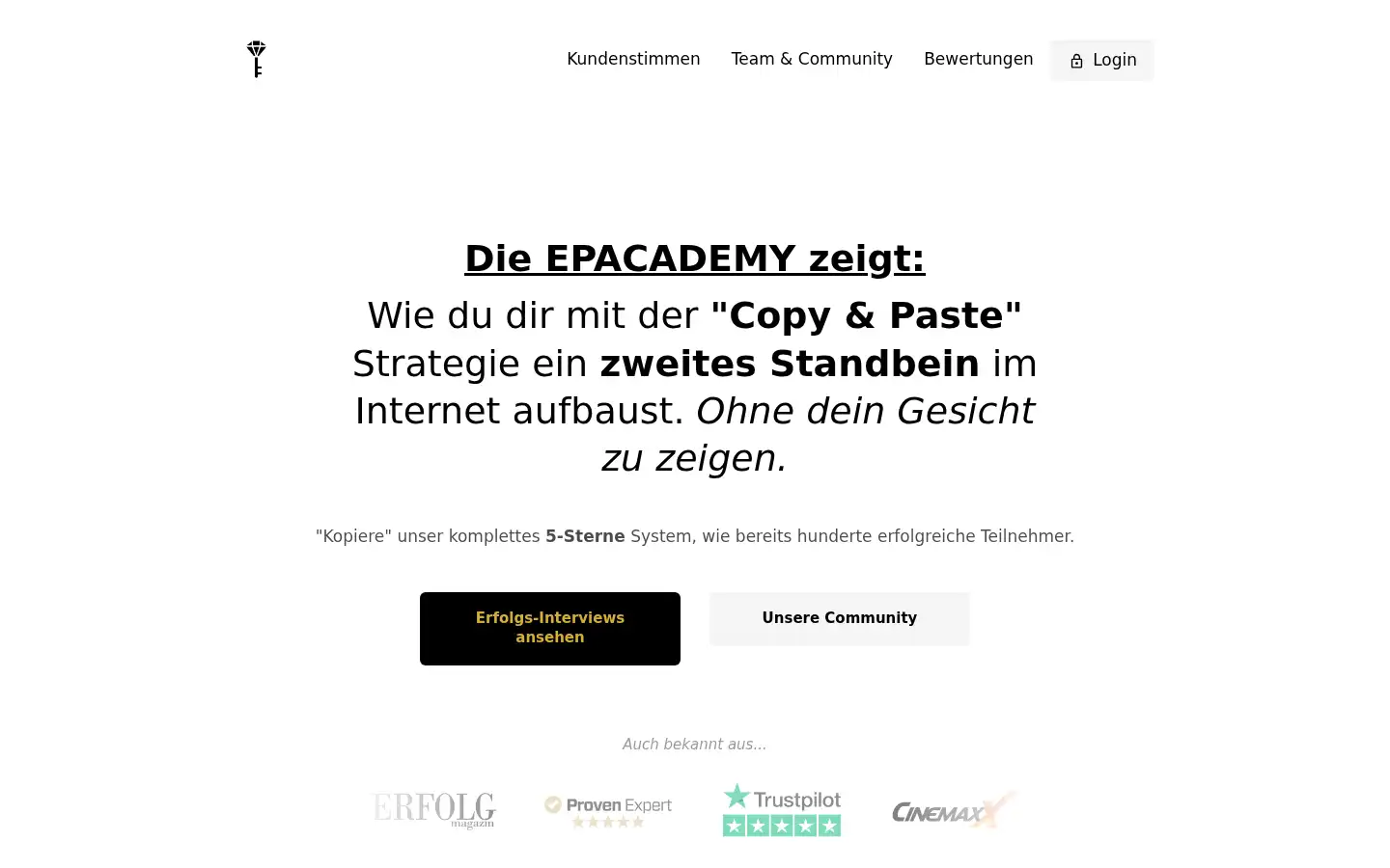 Screenshot of epacademy.de