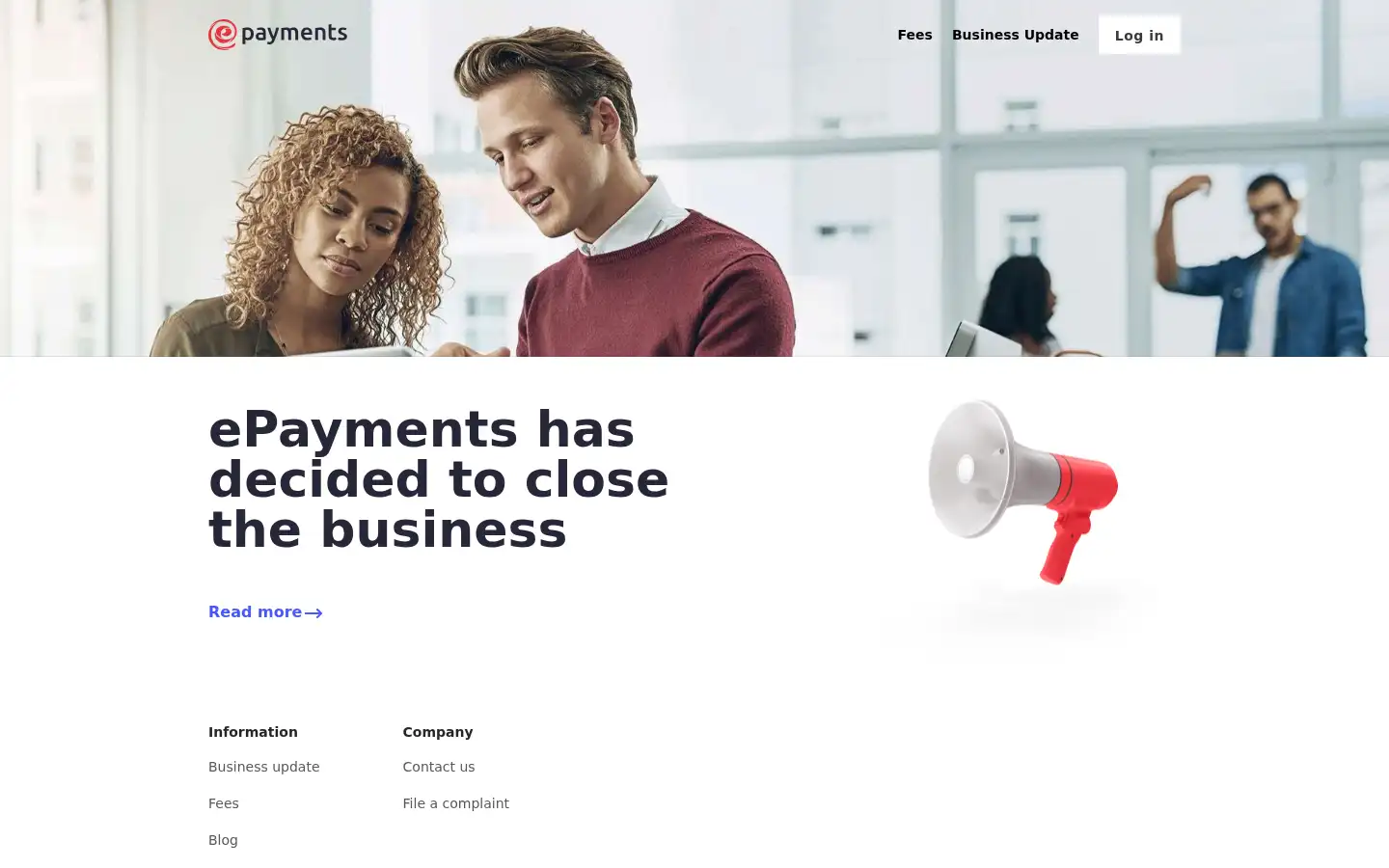 Screenshot of epayments.com
