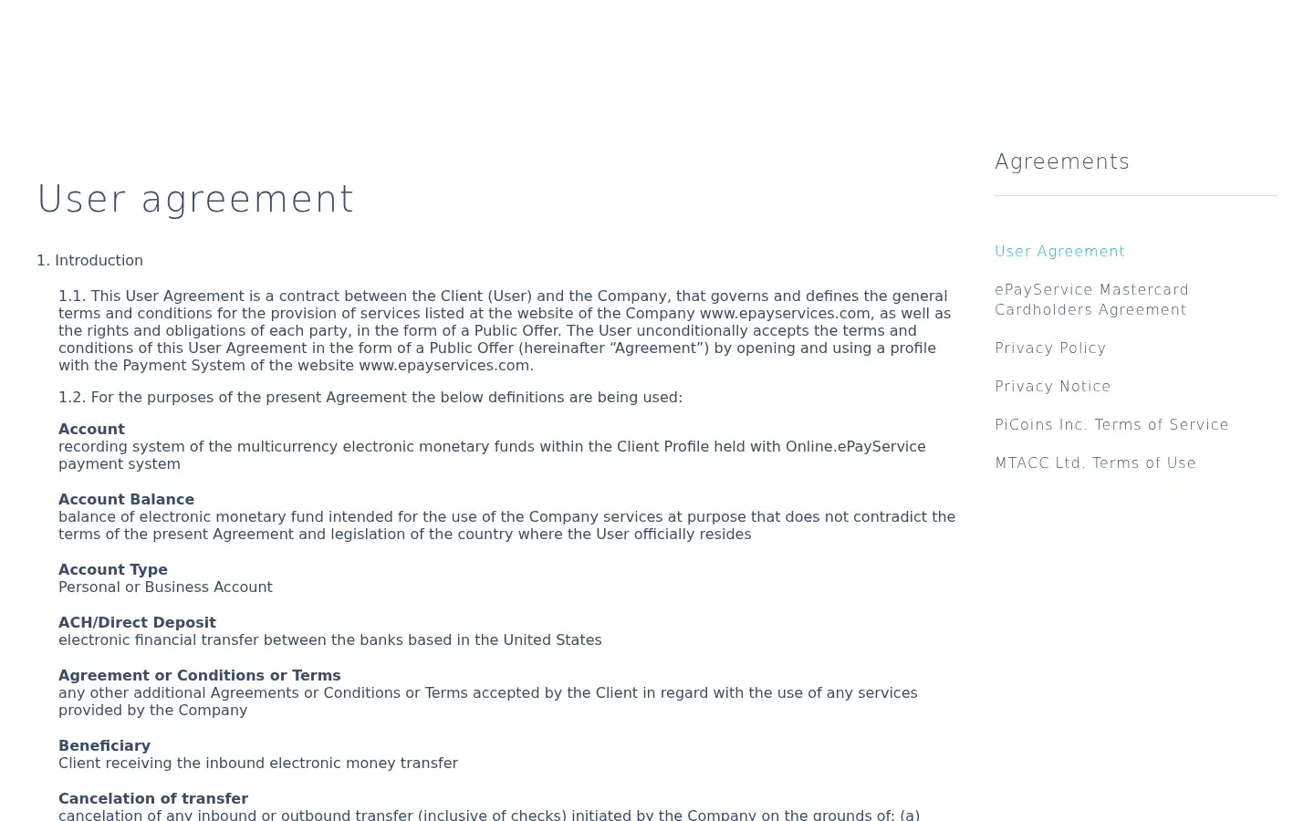 Screenshot of epayservices.com