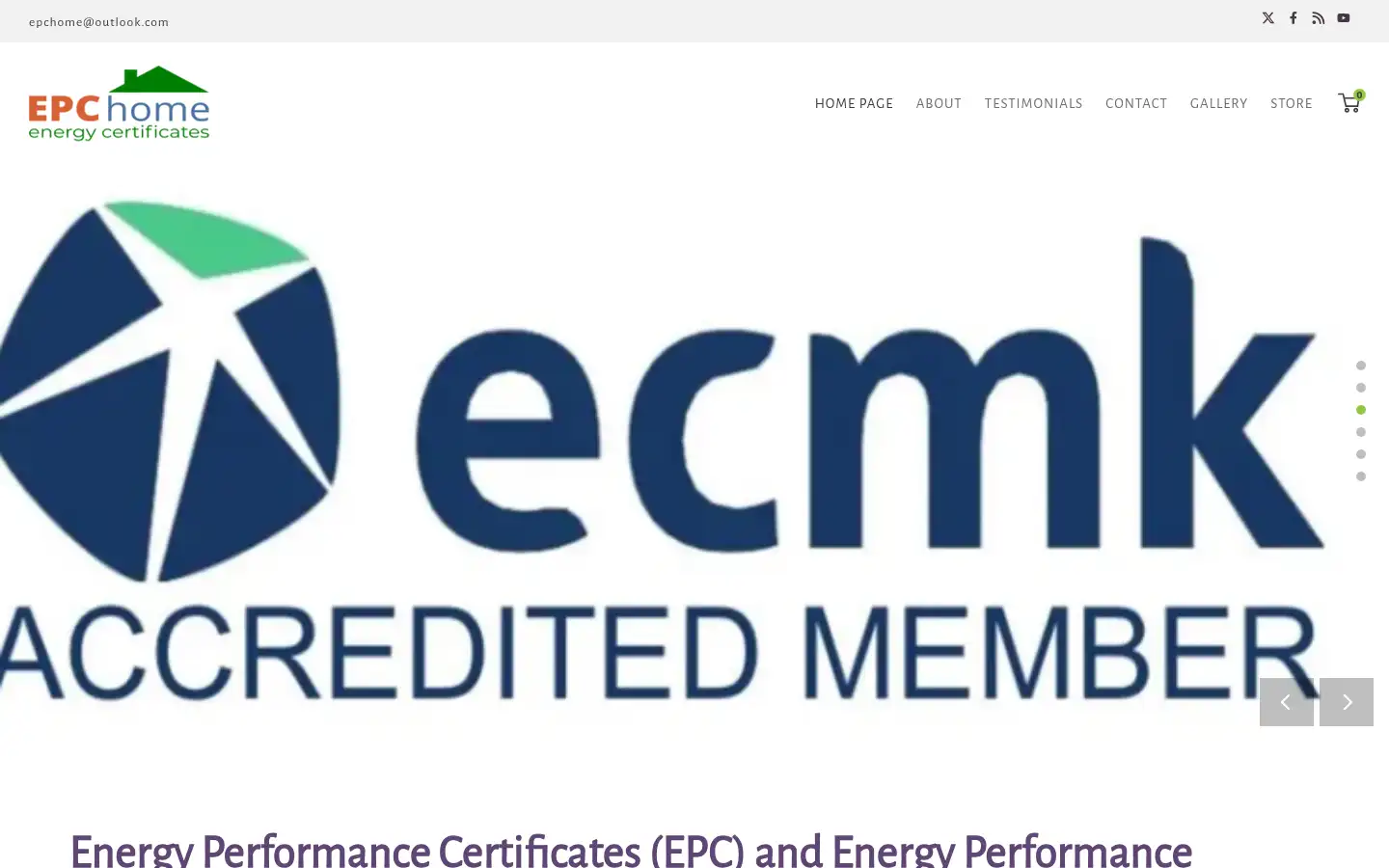 Screenshot of epc-home.co.uk