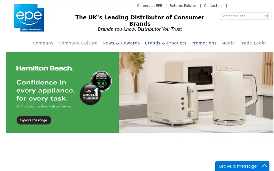 Screenshot of epeinternational.com