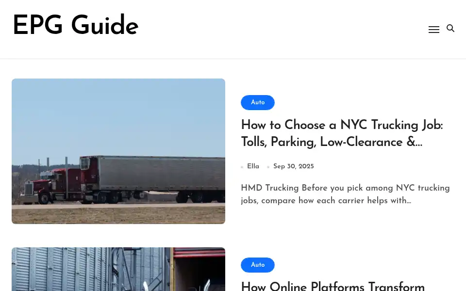 Screenshot of epgguide.com