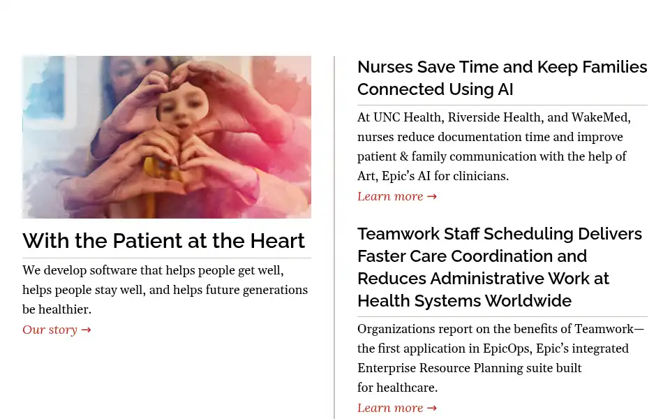 Screenshot of epic.com