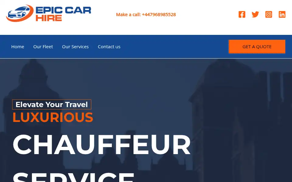 Screenshot of epiccarhire.co.uk