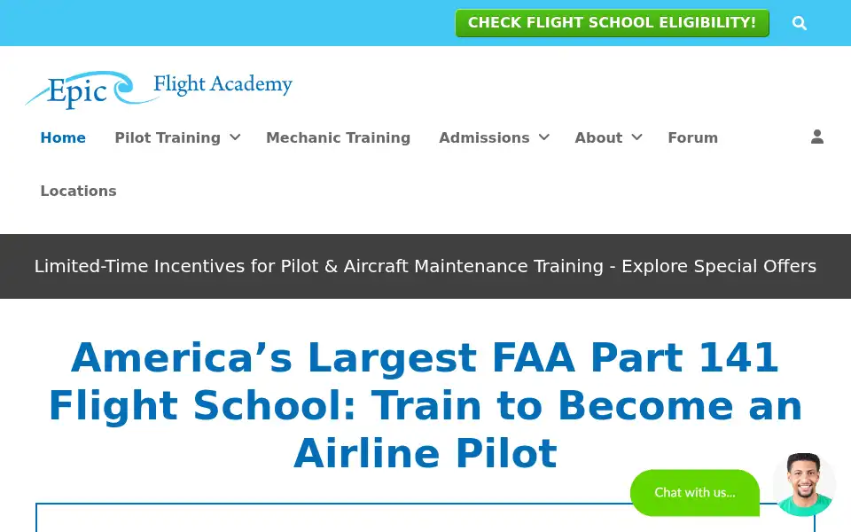 Screenshot of epicflightacademy.com