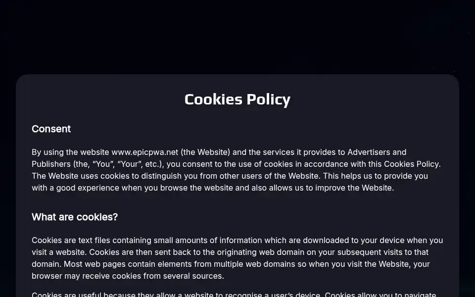 Screenshot of epicpwa.net