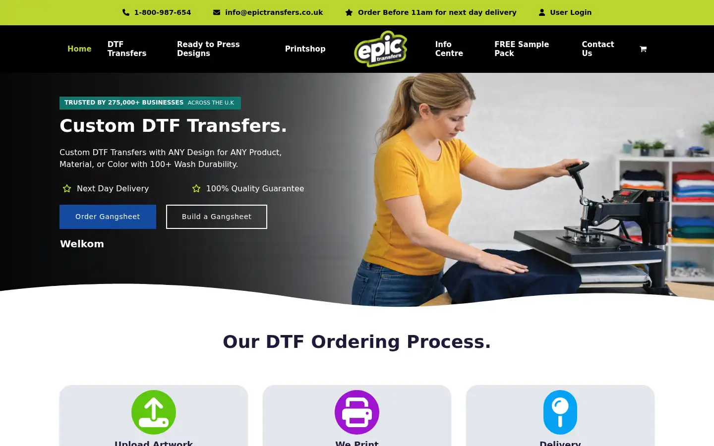 Screenshot of epictransfers.co.uk