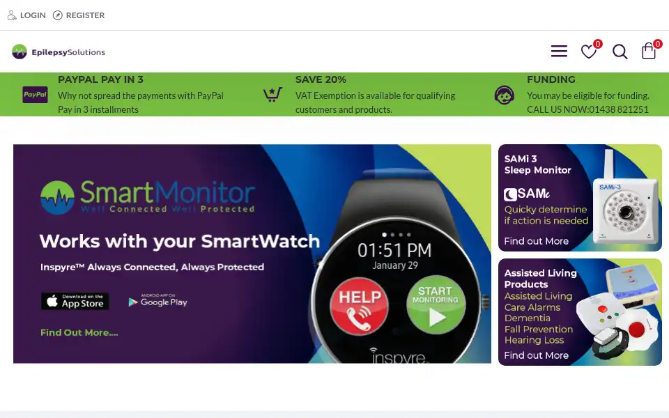 Screenshot of epilepsysolutions.co.uk