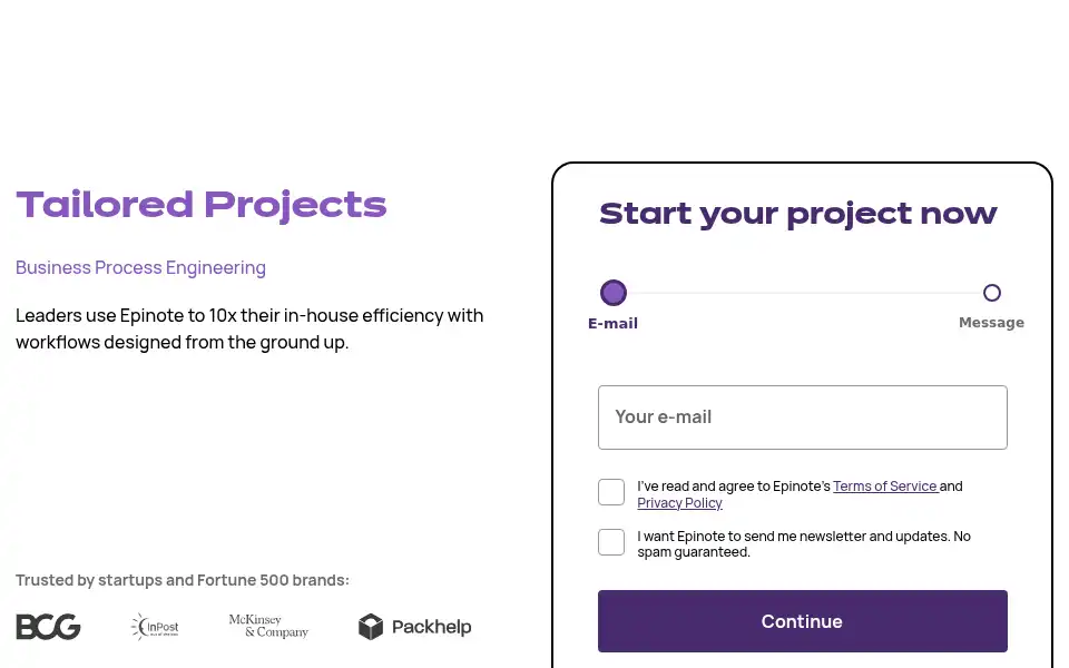Screenshot of epinote.ai