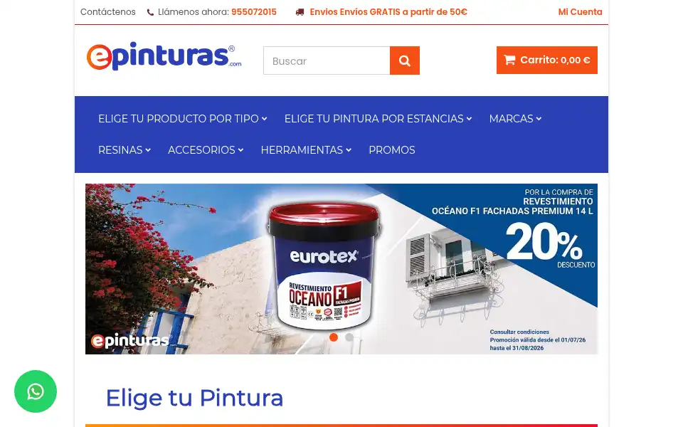 Screenshot of epinturas.com