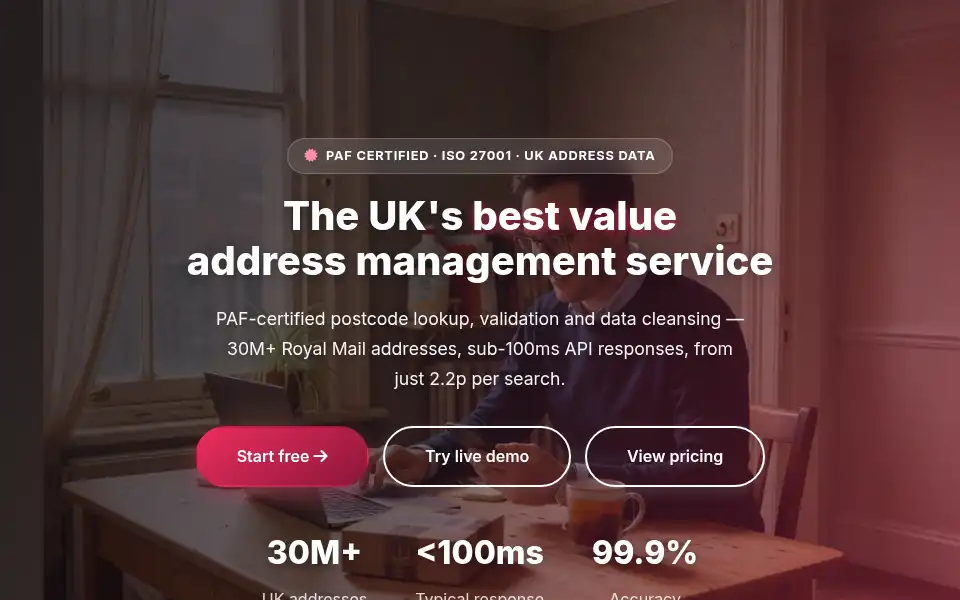 Screenshot of epostcode.com