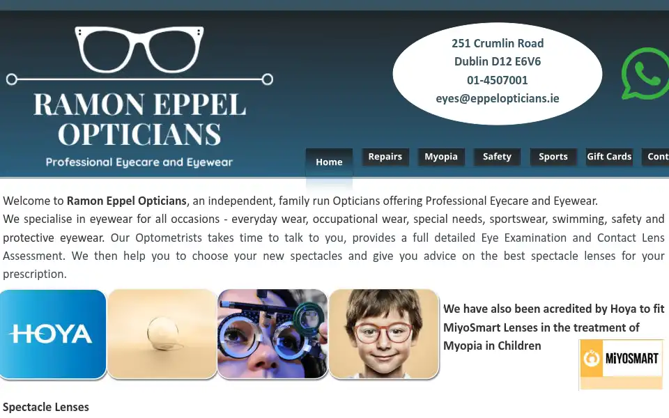 Screenshot of eppelopticians.ie