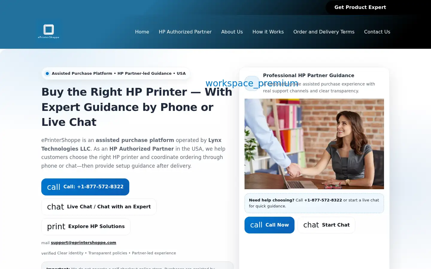 Screenshot of eprintershoppe.com