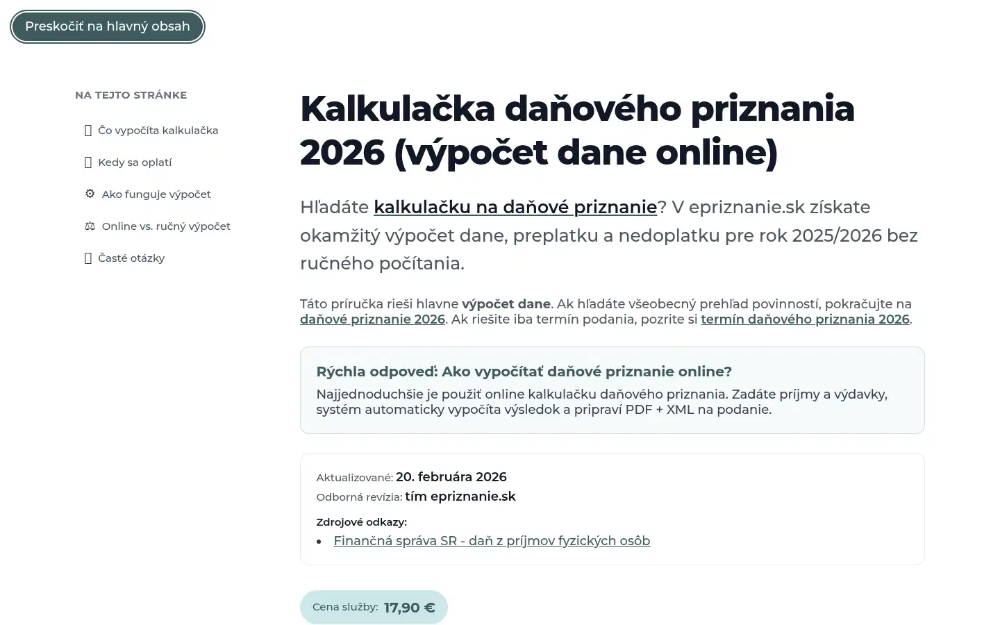 Screenshot of epriznanie.sk