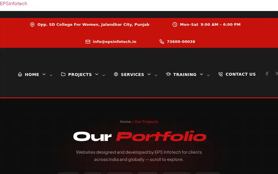 Screenshot of epsinfotech.in