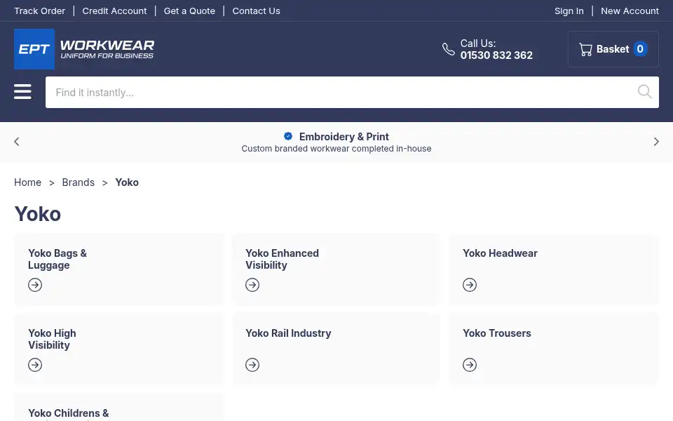 Screenshot of ept-workwear.co.uk