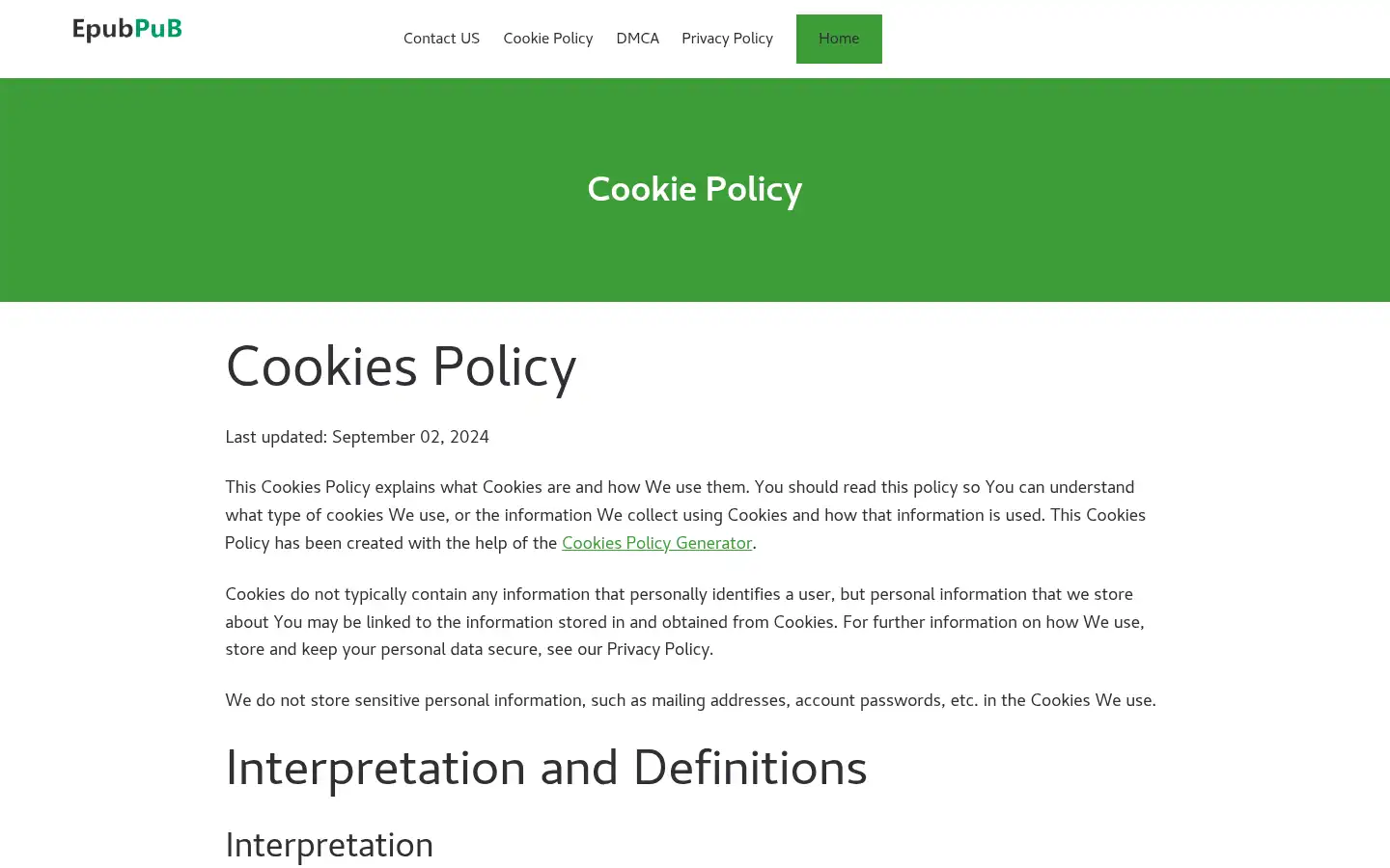 Screenshot of epub.site