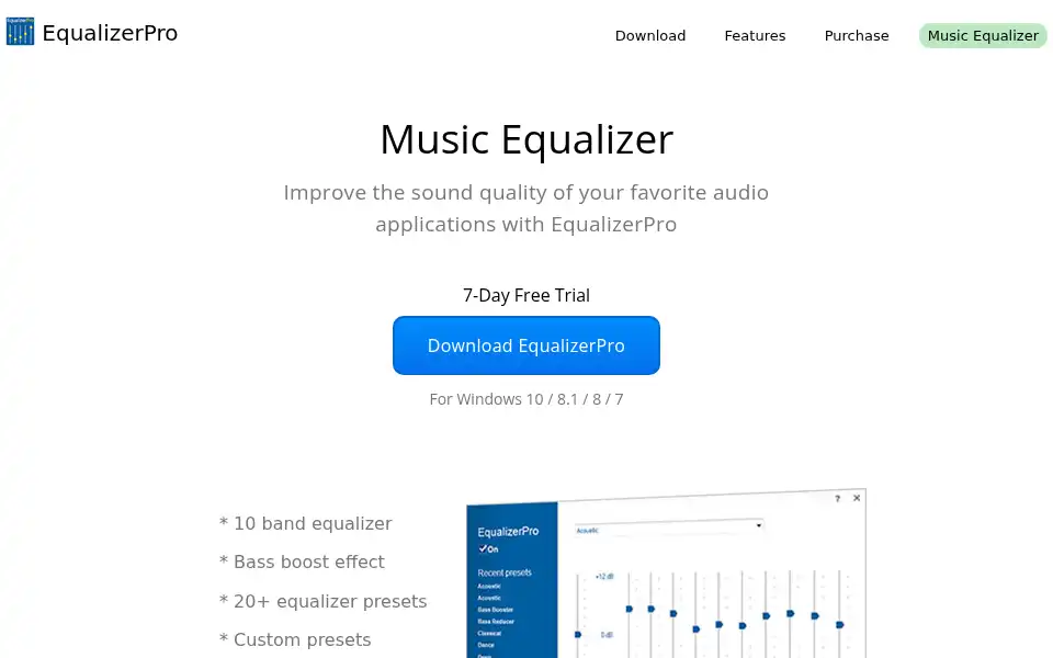 Screenshot of equalizerpro.com