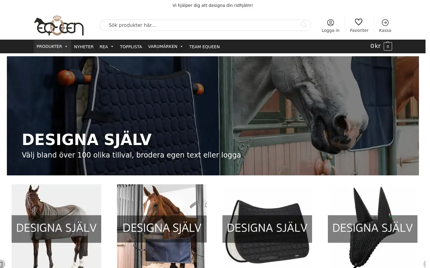 Screenshot of equeen.se