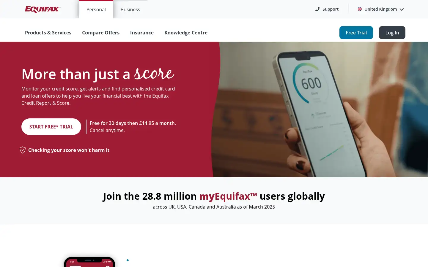 Screenshot of equifax.co.uk