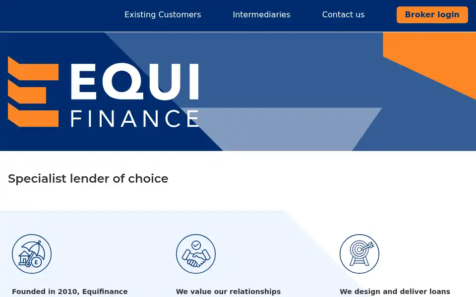 Screenshot of equifinance.co.uk