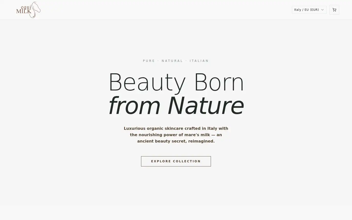 Screenshot of equimilk.com