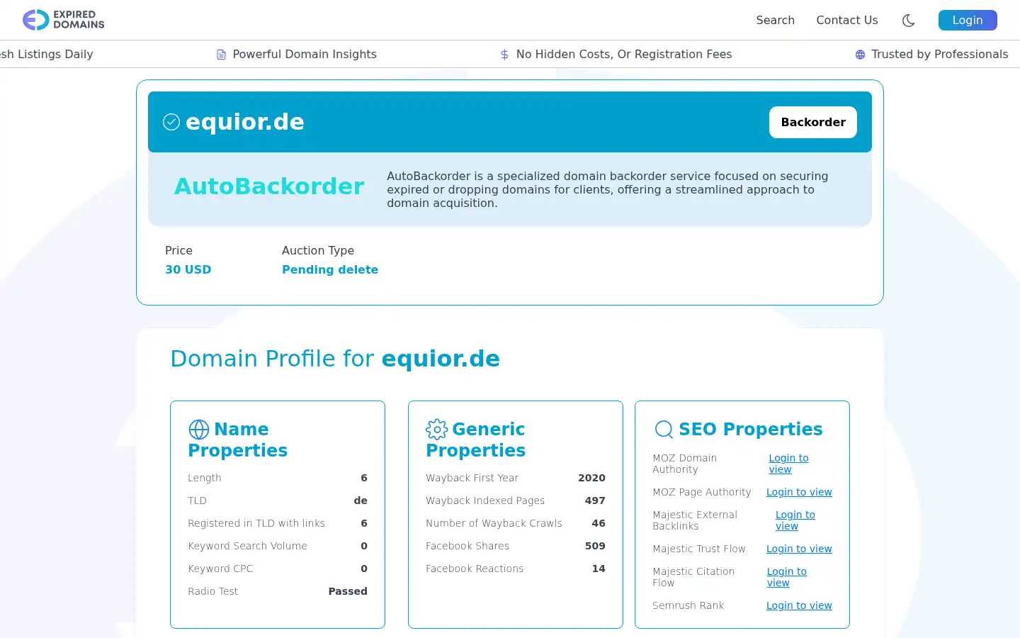 Screenshot of equior.de