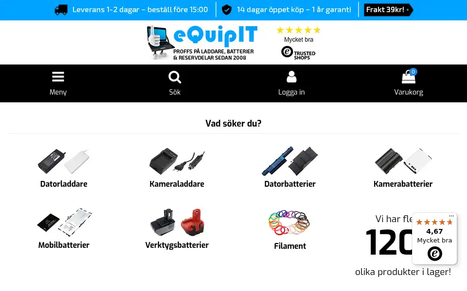 Screenshot of equipit.se