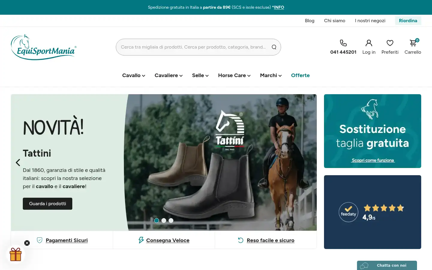 Screenshot of equisportmania.it