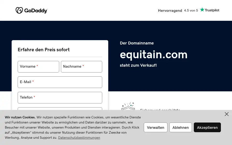 Screenshot of equitain.com