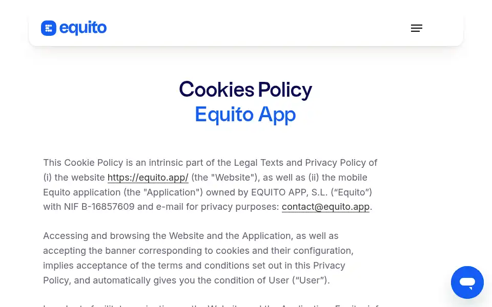 Screenshot of equito.app