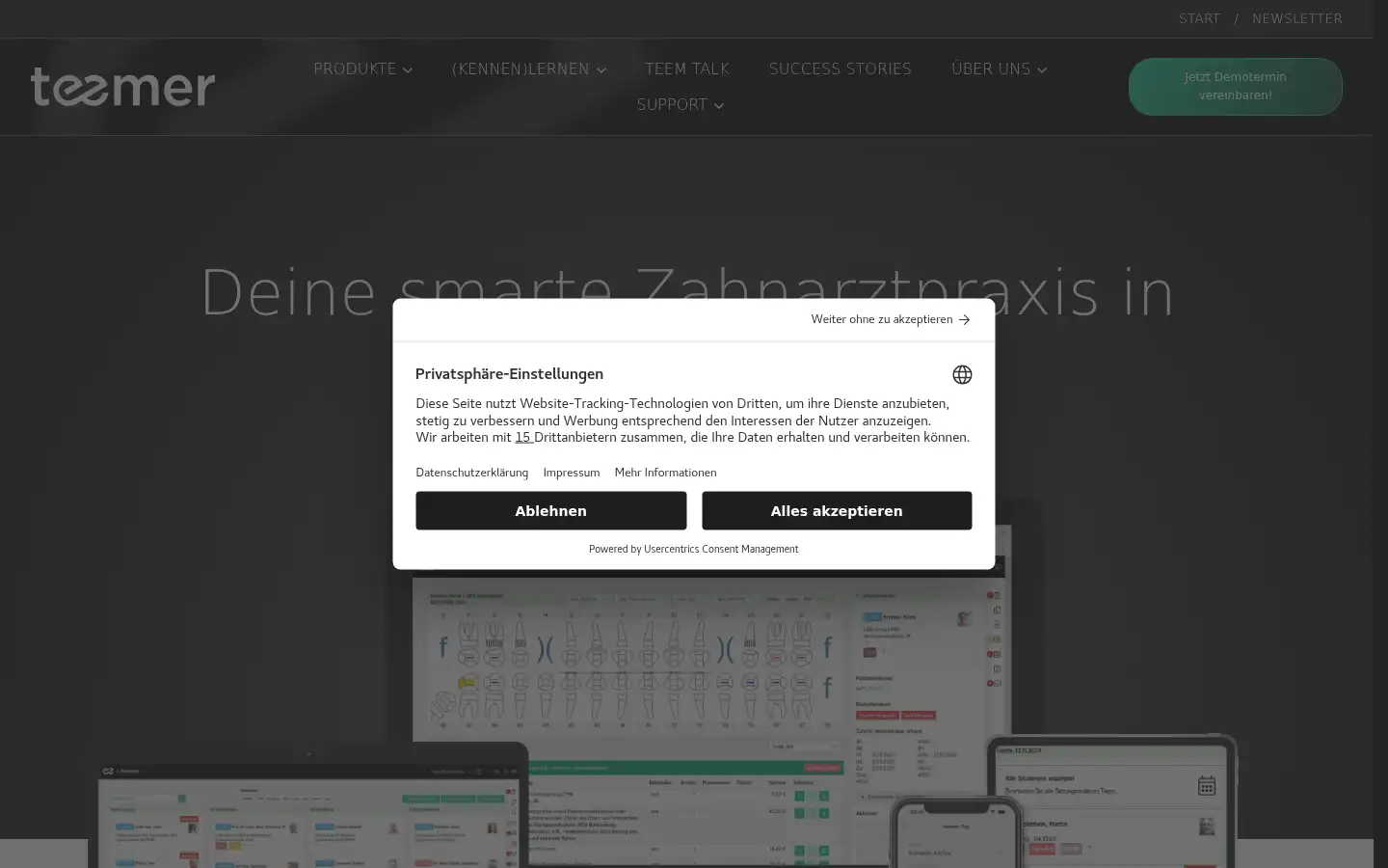 Screenshot of equota.de