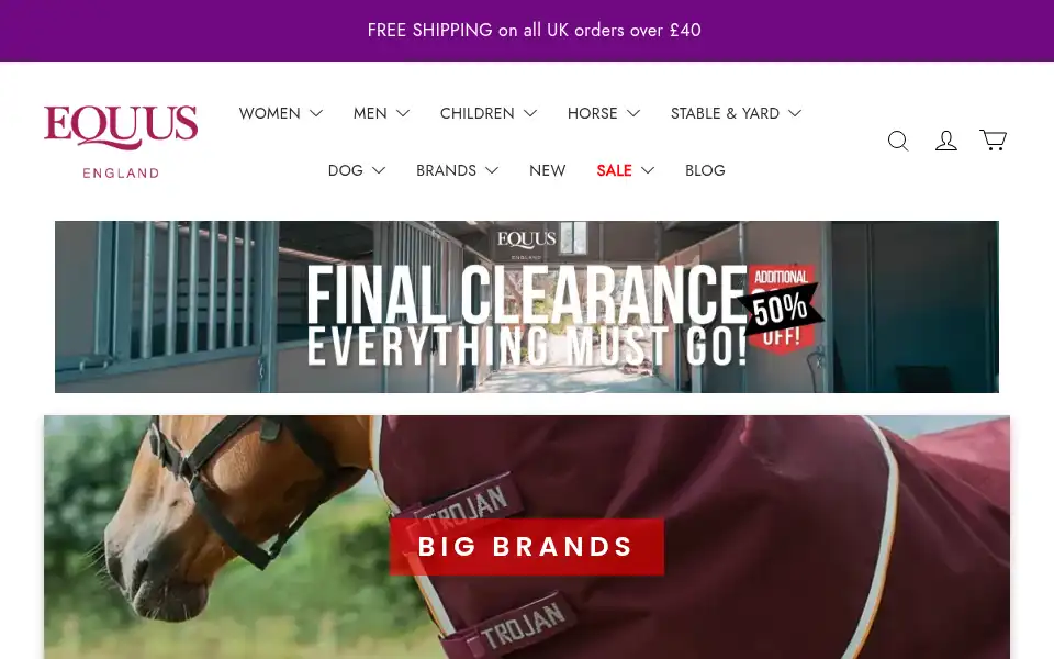 Screenshot of equus.co.uk